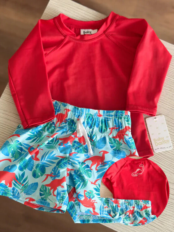 Red Dinosaur Swim Set