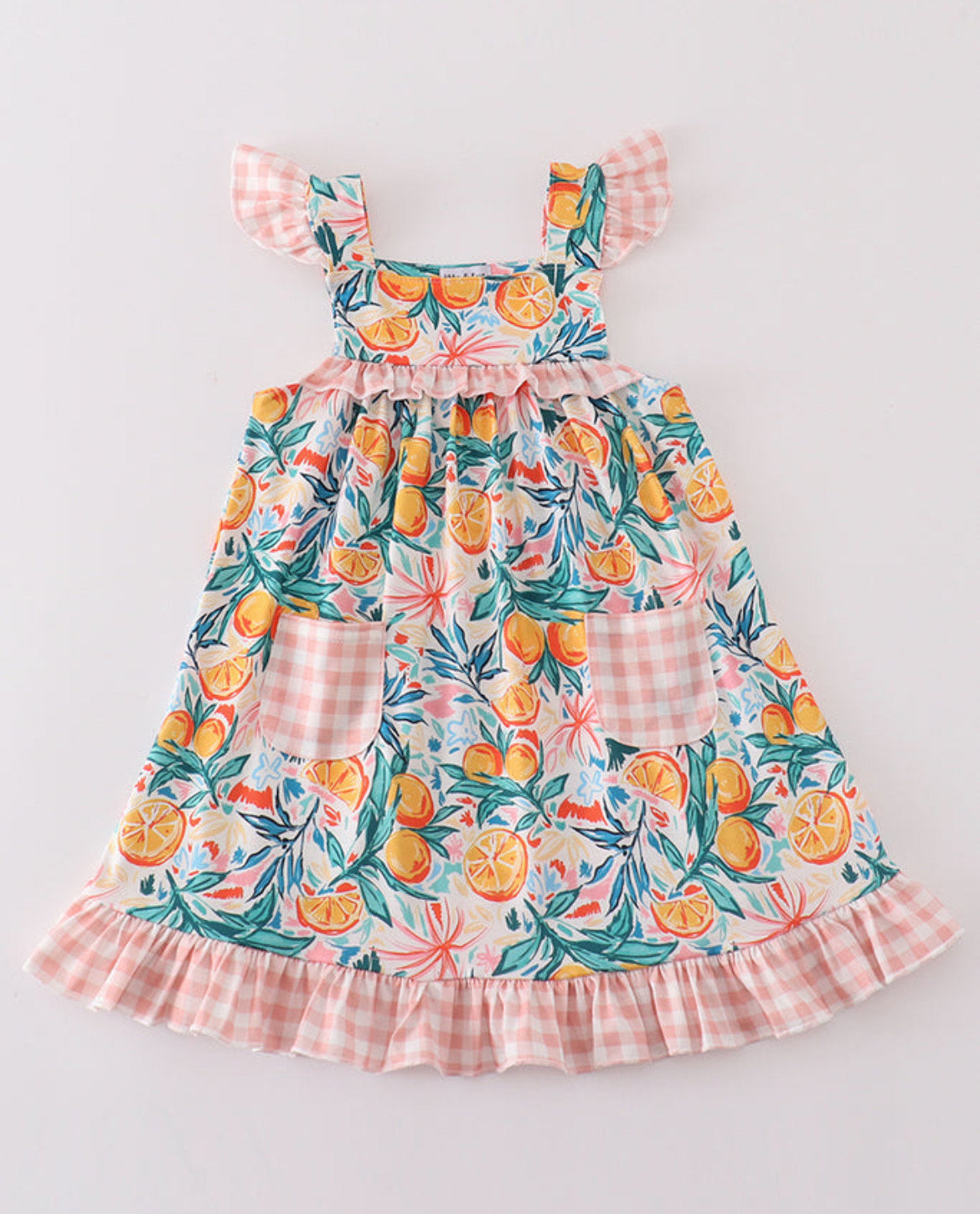 Citrus Bloom Print Girl Dress