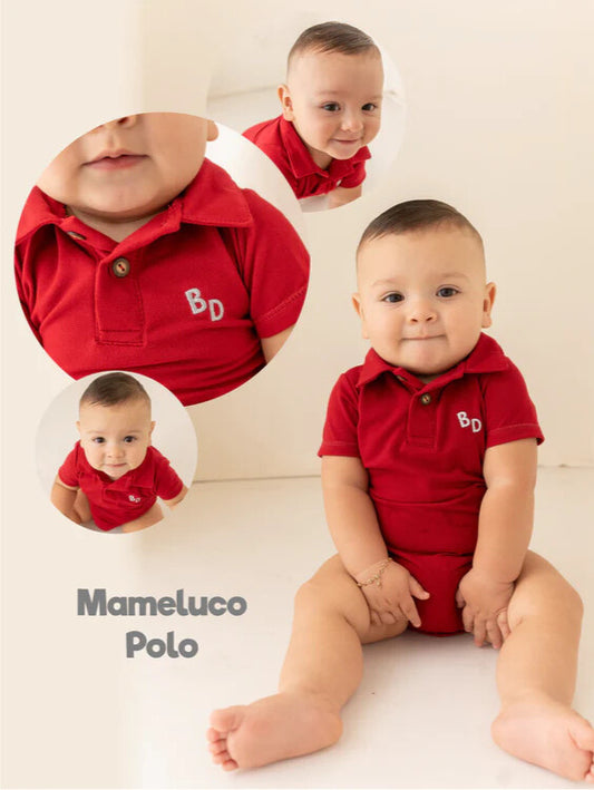 Baby Red Polo Romper