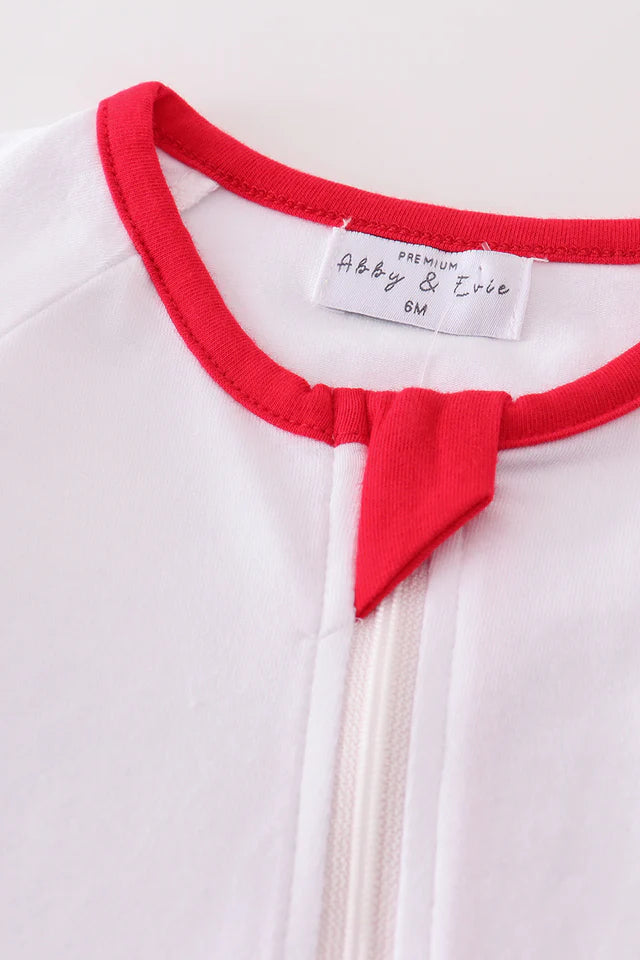 White zip boy pijama romper