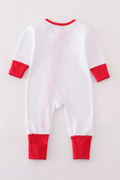 White zip boy pijama romper