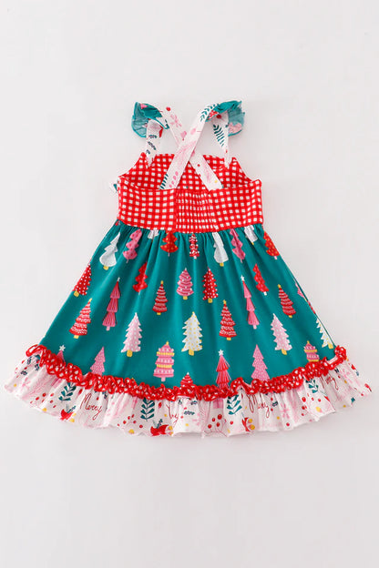Red Christmas tree dress