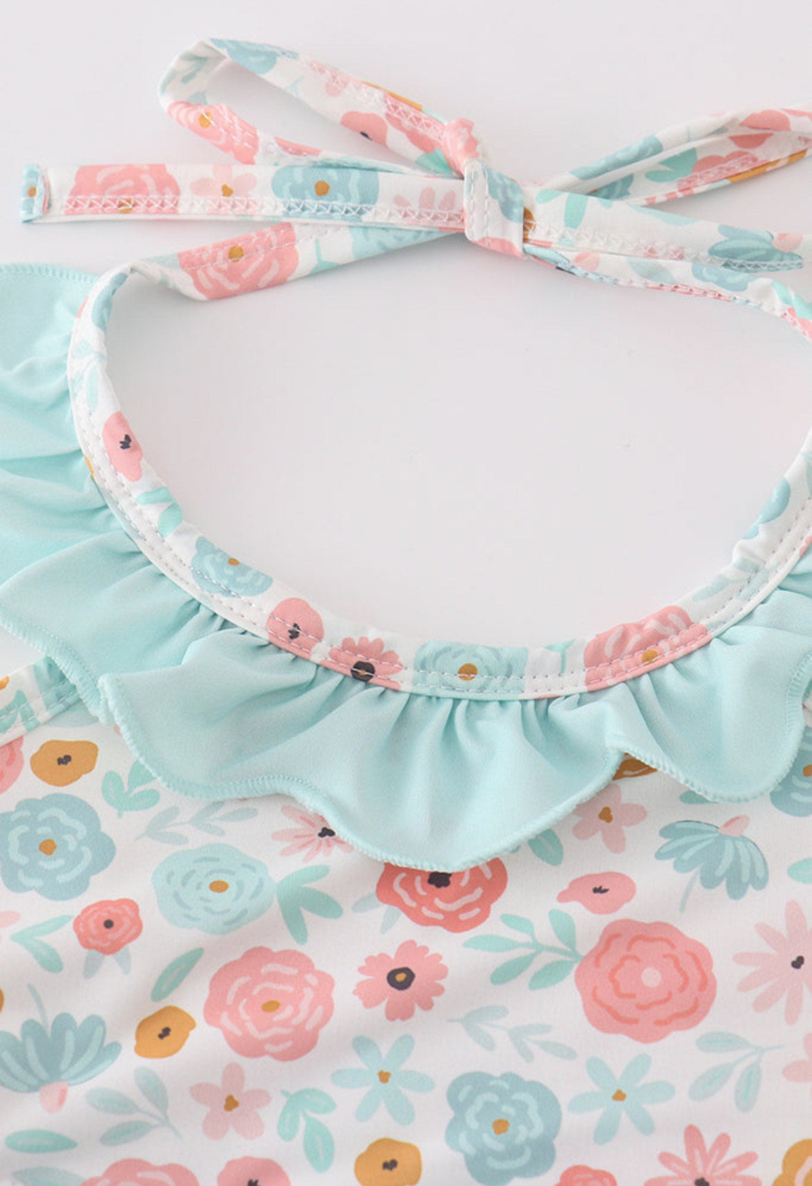 Minty Floral Bloom Girl Swimsuit