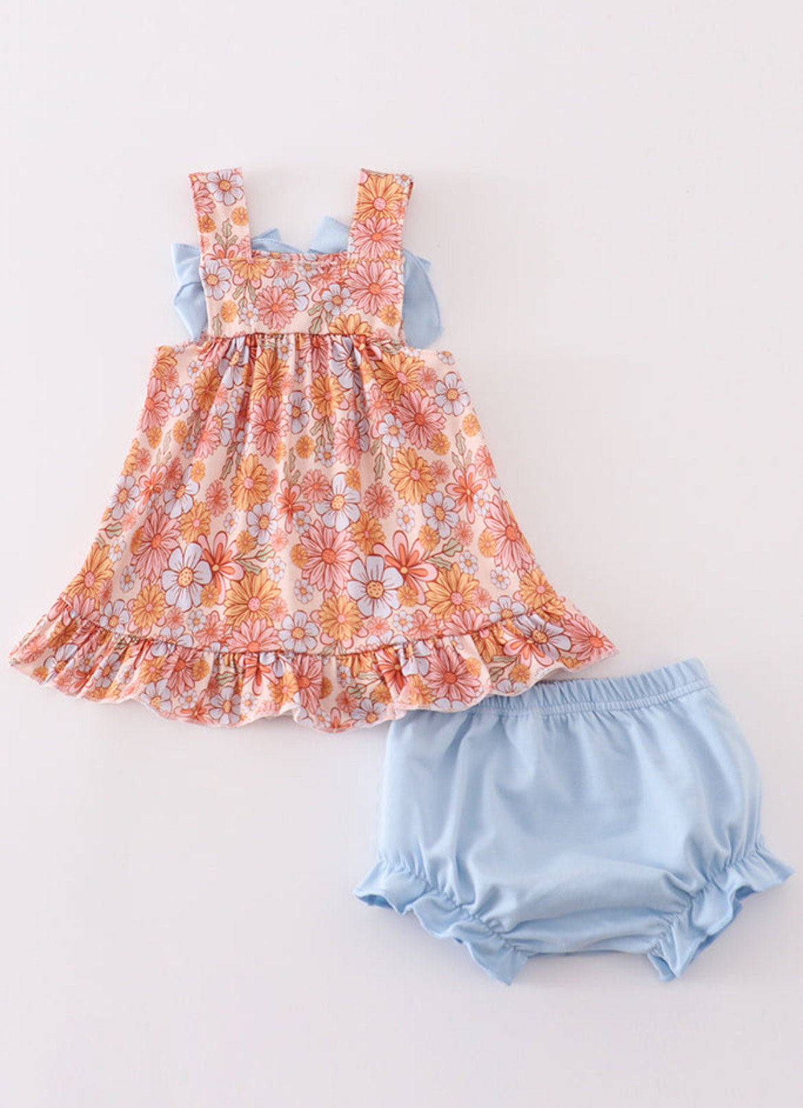 Floral Print Girl Bloomer Set