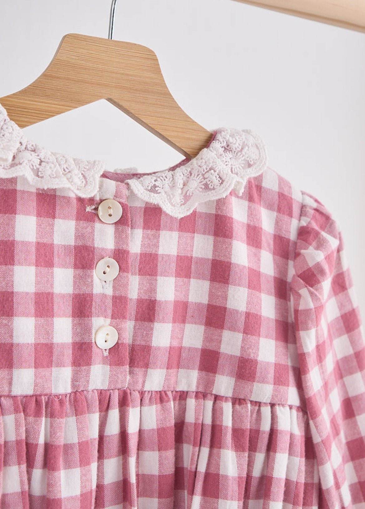 Pink Lace Flannel Gingham Bubble