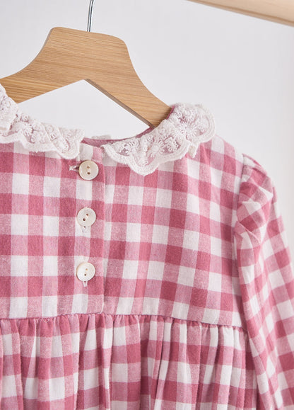 Pink Lace Flannel Gingham Bubble