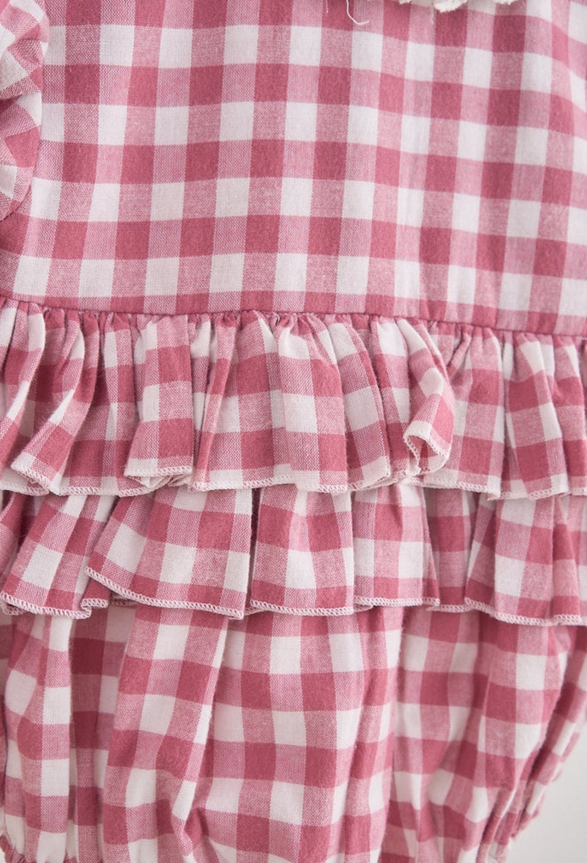Pink Lace Flannel Gingham Bubble
