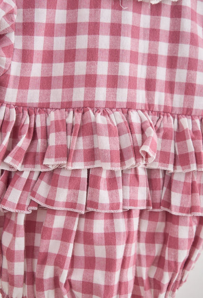 Pink Lace Flannel Gingham Bubble