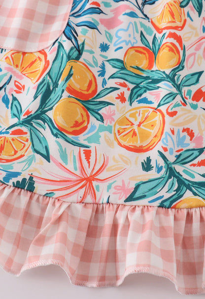 Citrus Bloom Print Girl Dress