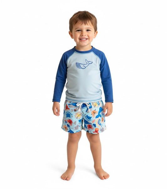 Boys’ Long Sleeve Swim Set Blue