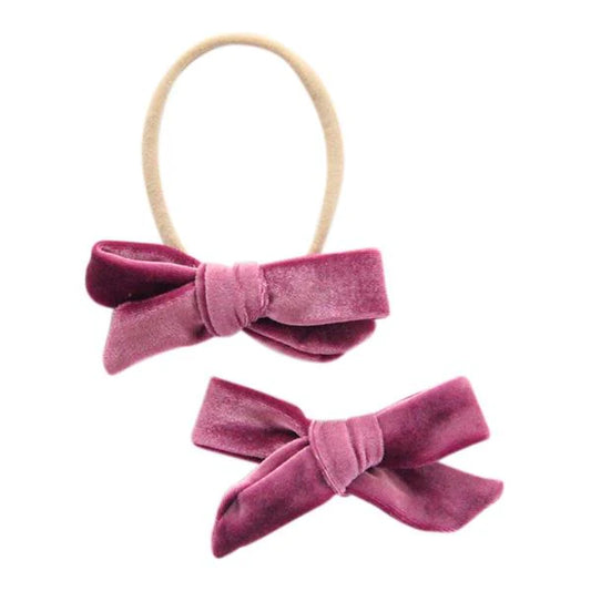 Dark Pink Velvet Bow